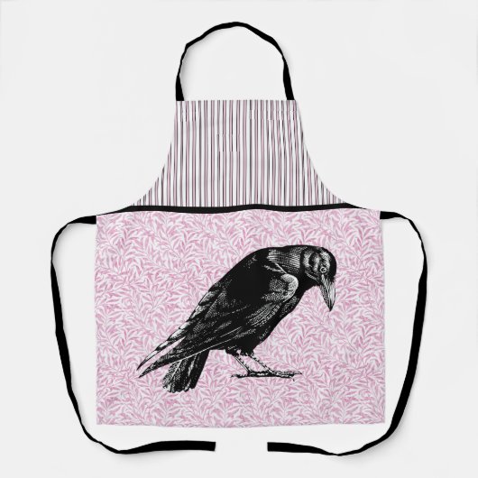 Een kraai of Raven Halloween Roze en Zwart Schort (Voorkant)