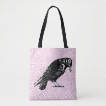 Een kraai of Raven Halloween Roze en Zwart
