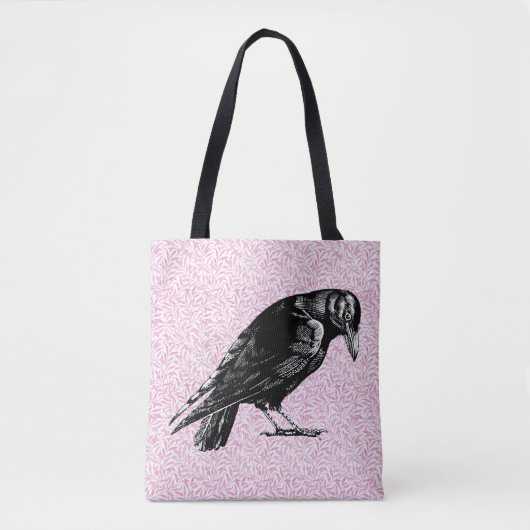 Een kraai of Raven Halloween Roze en Zwart Tote Bag (Voorkant)