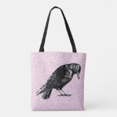 Een kraai of Raven Halloween Roze en Zwart Tote Bag (Achterkant)
