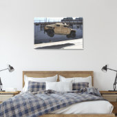 Een kraan tilt een M998 Humvee Canvas Afdruk (Insitu (Slaapkamer))