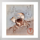 Een krab op de kust poster (Voorkant)