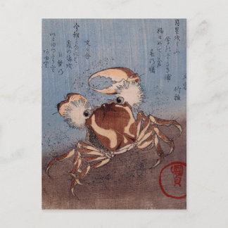 Een krab op de Seashore door Utagawa Kunisada Briefkaart