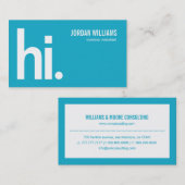 Een krachtig Hi - Modern Visitekaartje - Turquoise (Voorkant / Achterkant)