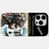 Een krachtig portret van een inheemse krijger en w Case-Mate iPhone case (Achterkant (horizontaal))