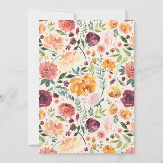 Een krans Bloemen Marine Eerste Verjaardag Kaart (Achterkant)