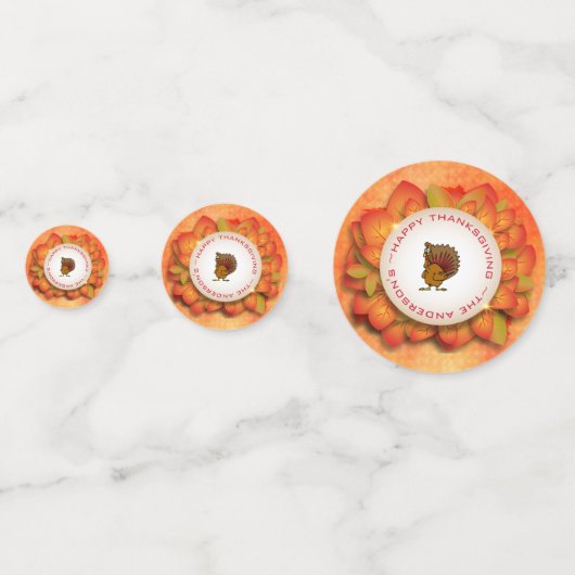 Een krans van herfstbladeren en Turkije Confetti (Achterkanten)