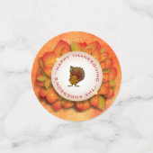 Een krans van herfstbladeren en Turkije Confetti (Kleine voorkant)