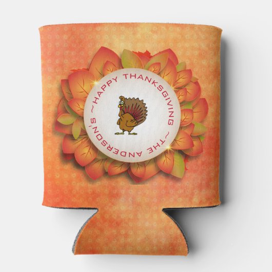 Een krans van herfstbladeren & Turkije Blikjeskoeler (Achterkant)