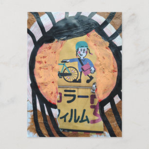 Een krantenbezorg collage briefkaart