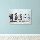 Een krantenverkoper, een burger die klaar is om te canvas afdruk (Insitu (Houten vloer))