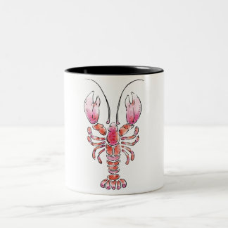 Een kreeft cup in waterverf stijl tweekleurige koffiemok