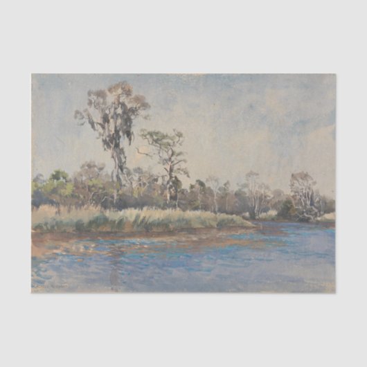 Een kreek bij Wilmington NC Decoupage Paper Tissuepapier (Voorkant)