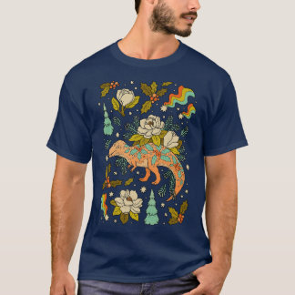 Een Krijt Kerst Tyrannosaurus Vakantie Dino's T-shirt