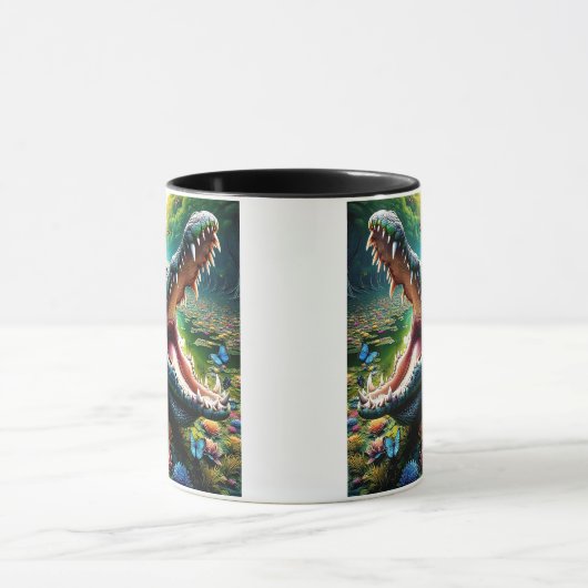 Een krokodil met open mond. mok (Midden)