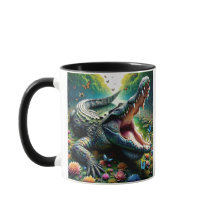 Een krokodil met open mond.