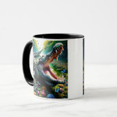 Een krokodil met open mond. mok (Voorkant links)