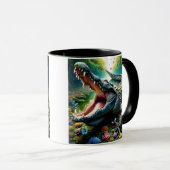 Een krokodil met open mond. mok (Voorkant rechts)