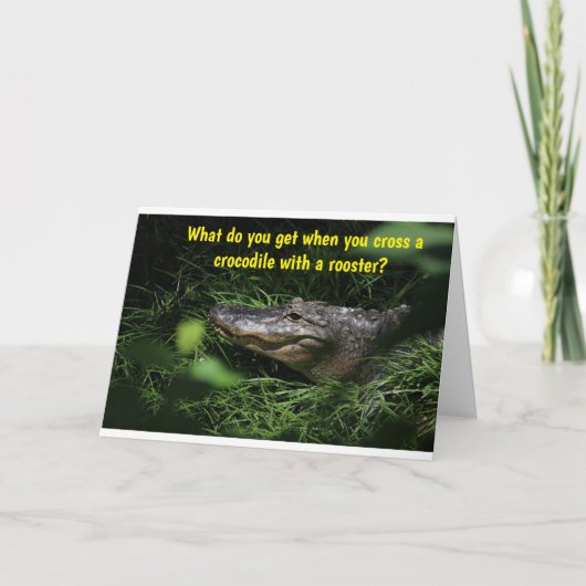 Een krokodoedel-doo en ook een gelukkige verjaarda kaart (Voorkant)