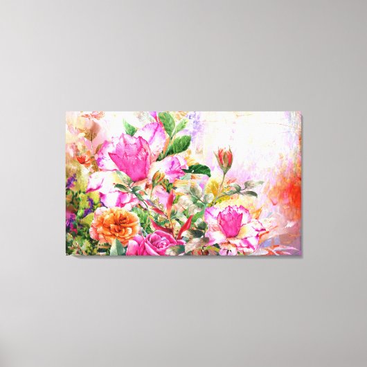 Een kronkel van bloemen muur kunst canvas afdruk (Voorkant)