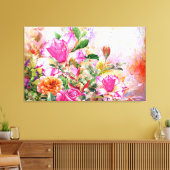 Een kronkel van bloemen muur kunst canvas afdruk (Insitu (Woonkamer))