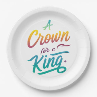 Een kroon voor een koning papieren bordje