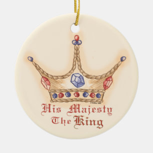 Een kroon Zijne Majesteit Koning Keramisch Ornament