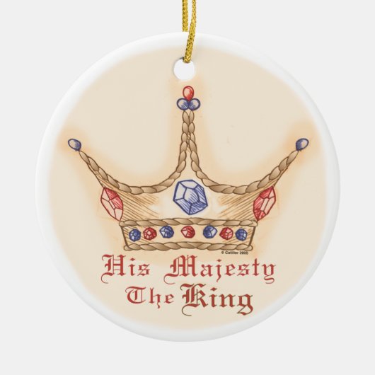 Een kroonkoning keramisch ornament (Voorkant)