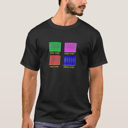 een kroonkrokodil, rode krooncroc t-shirt (Voorkant)