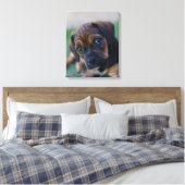 Een kruibrauwkever (puggle) canvas afdruk (Insitu (Slaapkamer))