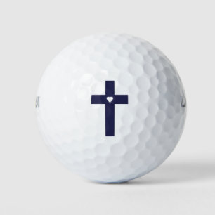 Een kruis met hart golfballen