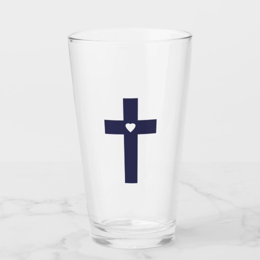 Een Kruis Met Hart Heilige Liefde Kunst Glas (Voorkant)