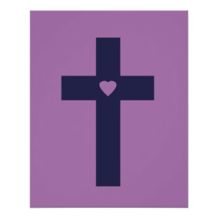 Een kruis met hart perfect poster