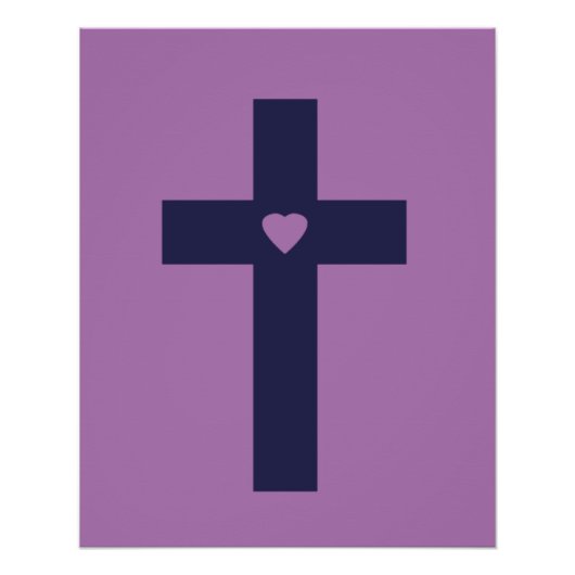 Een kruis met hart perfect poster (Voorkant)