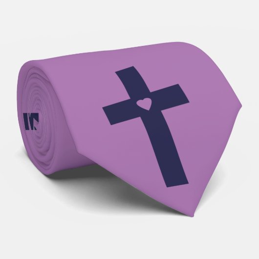 Een kruis met hart stropdas (Opgerold)