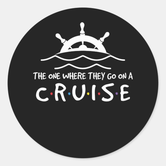 Een kruising met een cruise V a Ronde Sticker (Voorkant)