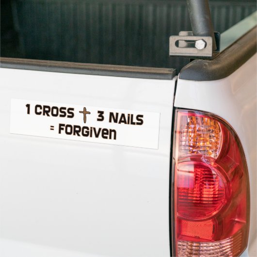 Een kruisje drie vergevreten nagels bumpersticker (Op Truck)