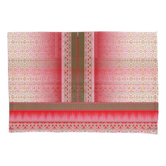 Een kruissteek patroon met een rode achtergrond kussensloop (Voorkant)