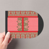 Een kruissteek patroon met een rode rand acryl uitnodigingen (Insitu (Draagbaar))