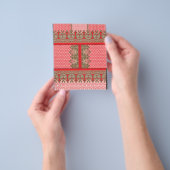 Een kruissteek patroon met een rode rand flyer (Hand)