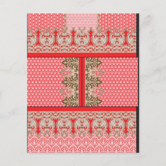 Een kruissteek patroon met een rode rand flyer (Voorkant)