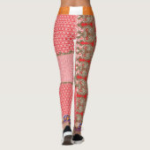 Een kruissteek patroon met een rode rand leggings (Achterkant)