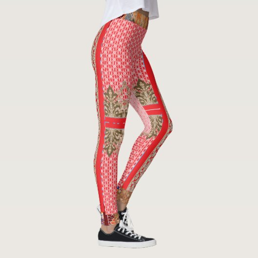 Een kruissteek patroon met een rode rand leggings (Rechts)