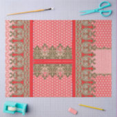 Een kruissteek patroon met een rode rand tissuepapier (Craft)