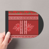 Een kruissteek patroon met rode bloemen en wijnsto acryl uitnodigingen (Insitu (Draagbaar))