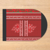 Een kruissteek patroon met rode bloemen en wijnsto acryl uitnodigingen (Voorkant)