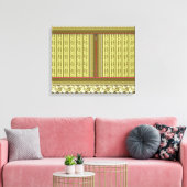 Een kruissteek patroon van een vaas met bloemen canvas afdruk (Insitu (Woonkamer))