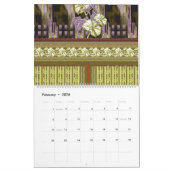 Een kruissteek patroon van een vaas met bloemen kalender (Feb 2026)