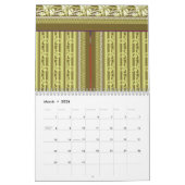 Een kruissteek patroon van een vaas met bloemen kalender (Mar 2026)