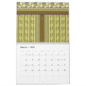 Een kruissteek patroon van een vaas met bloemen kalender (Feb 2026)